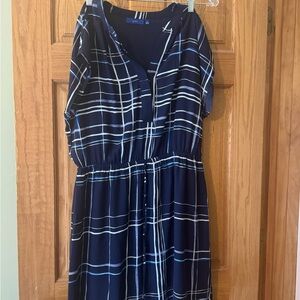 Navy Blue Plaid Dress